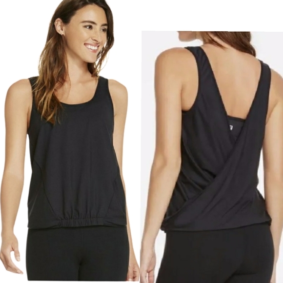 Fabletics 2 in 1 Lucia Blk Reversible Draped Tank-Top w/ Removable Sports Bra XS - Picture 16 of 16